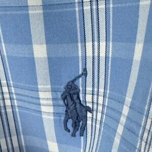 Polo Ralph Lauren Blue & White Blake Short Sleeve Button Down XL